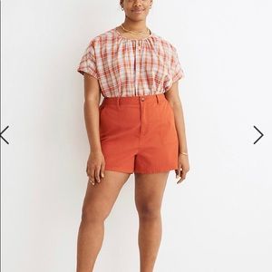 Madewell Camp Shorts-Thai Chili color/high waisted